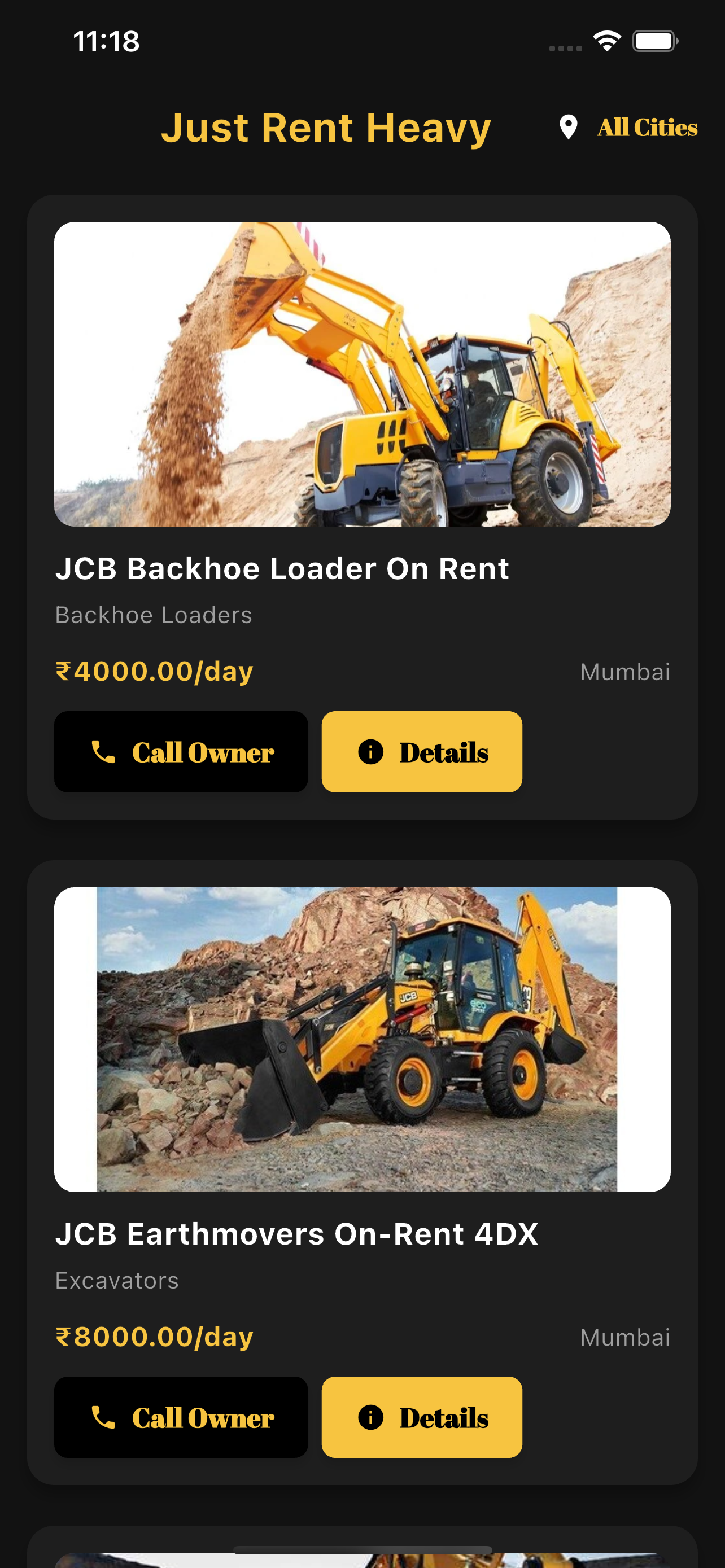 Just Rent Heavy Equipment Details